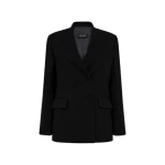 Black Crepe Ortona Shoulder Blazer