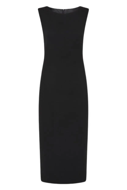 Carla-Zampatti-Black-Crepe-Sheath-Dress26334_nobg Black Crepe Sheath Dress - Image 1