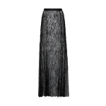 Black Sequin Fringe Godet Skirt