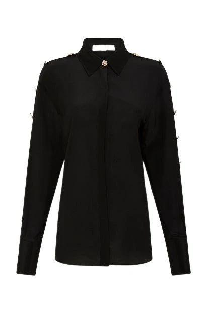 Carla-Zampatti-Black-Silk-Cdc-Classic-Shirt56250_nobg Black Silk Cdc Classic Shirt - Image 1
