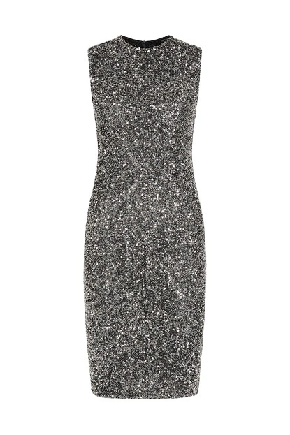 Carla-Zampatti-Chrome-Crushed-Sequin-Mini-Dress20776_nobg Chrome Crushed Sequin Mini Dress - Image 1