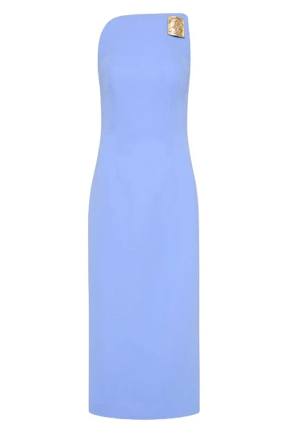 Carla-Zampatti-Cornflower-Crepe-Asymmetric-Dress84409_nobg Cornflower Crepe Asymmetric Dress - Image 1