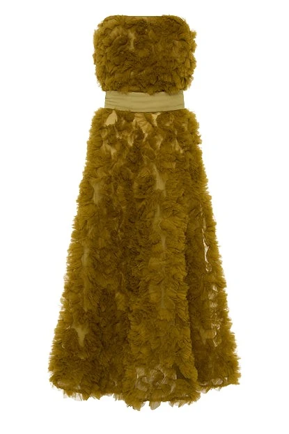 Carla-Zampatti-Gherkin-Ruffle-Tulle-Dress94005_nobg Gherkin Ruffle Tulle Dress - Image 1