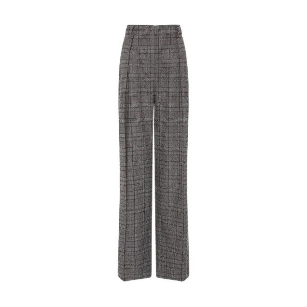Grey Italian Plaid Wool Pant