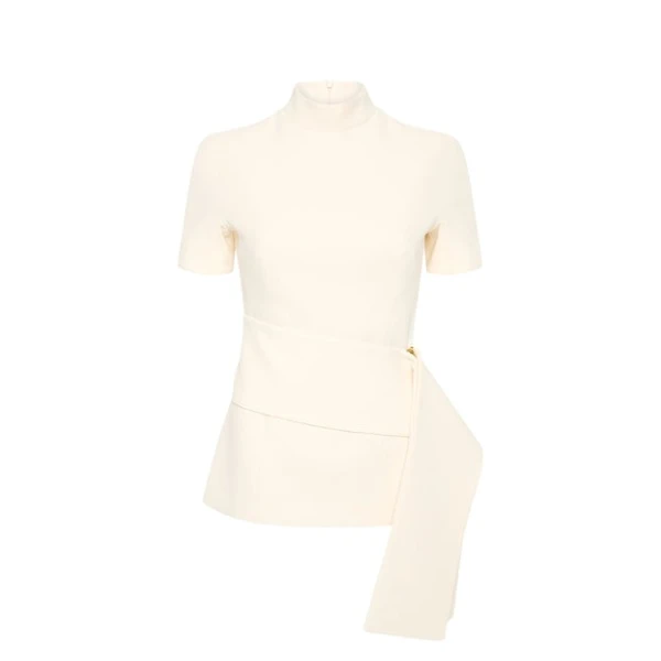 Ivory Crepe Fascia Top