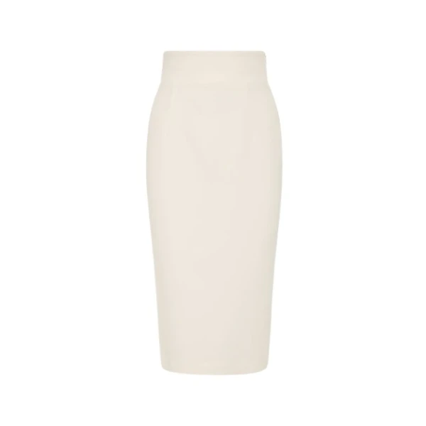 Ivory Crepe Pencil Skirt