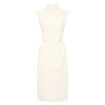 Ivory Crepe Striscia Dress