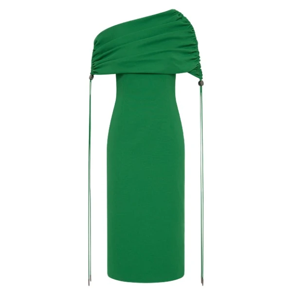 Jade Crepe Coulisse Shrug Dress