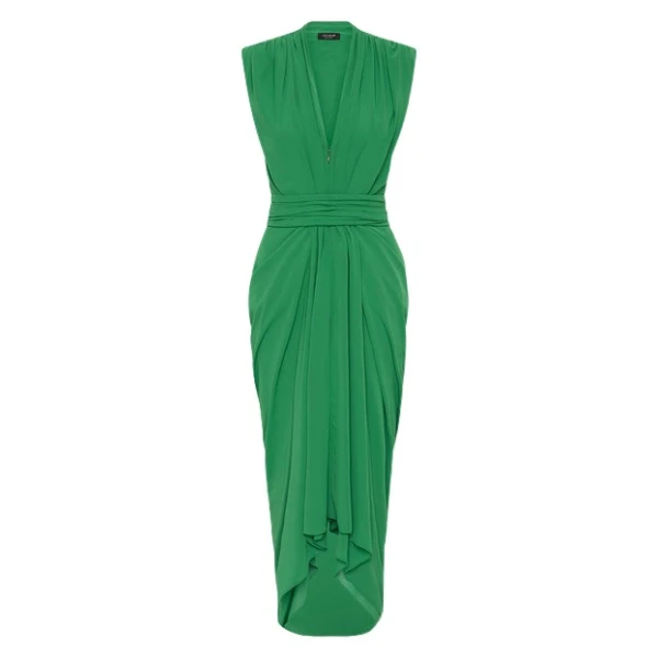 Jade Georgette Sleeveless Waterfall Dress