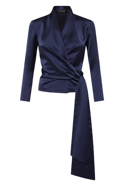 Carla-Zampatti-Midnight-Satin-Wrap-Top45017_nobg Midnight Satin Wrap Top - Image 1
