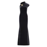 Midnight Velvet Button Gown