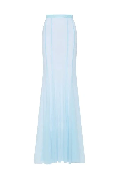 Carla-Zampatti-Pale-Blue-Pura-Mesh-Godet-Skirt54616_nobg Pale Blue Pura Mesh Godet Skirt - Image 1