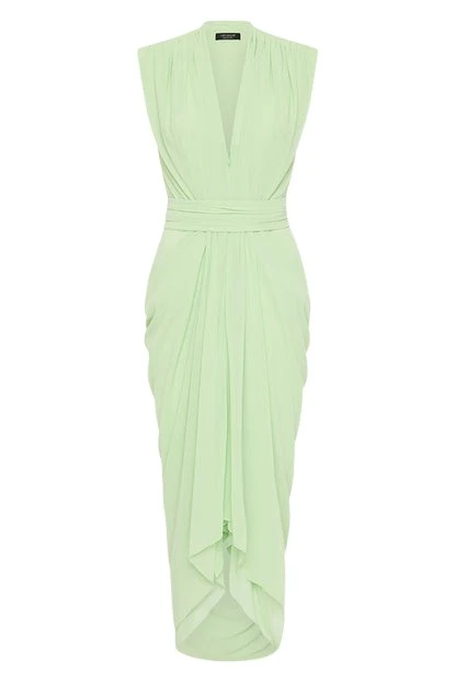 Carla-Zampatti-Peridot-Georgette-Sleeveless-Waterfall-Dress21300_nobg Peridot Georgette Sleeveless Waterfall Dress - Image 1