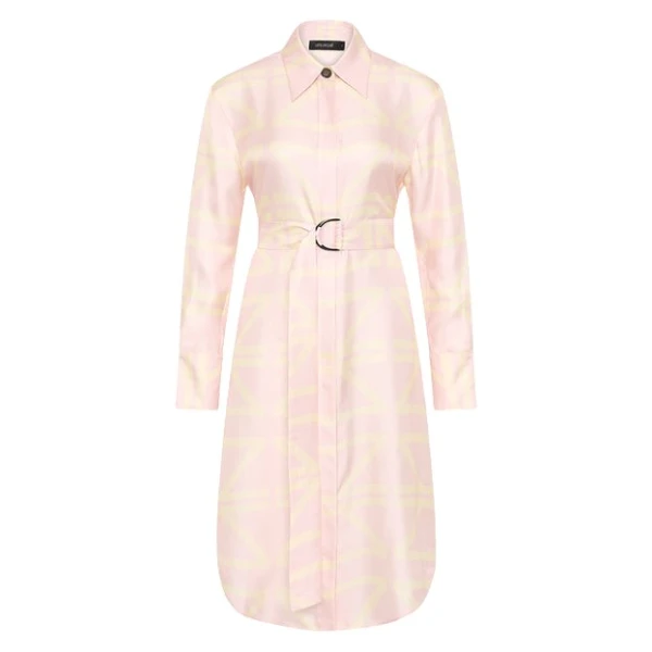 Rosa Grid Silk Twill Relaxed Shirt Dress