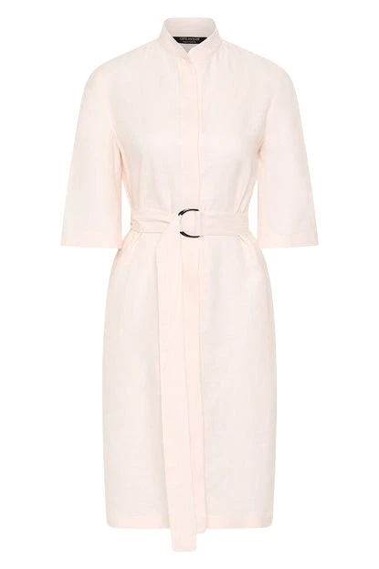Carla-Zampatti-Rosa-Linen-Box-Sleeve-Shirt-Dress39262_nobg Rosa Linen Box Sleeve Shirt Dress - Image 1