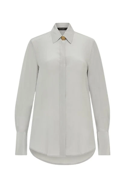 Carla-Zampatti-Silver-Silk-Classic-Shirt41344_nobg Silver Silk Classic Shirt - Image 1