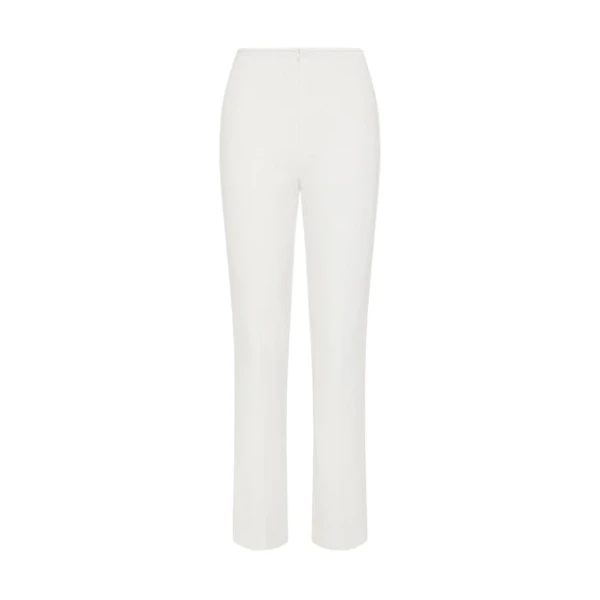 White Crepe Classic Slim Pant