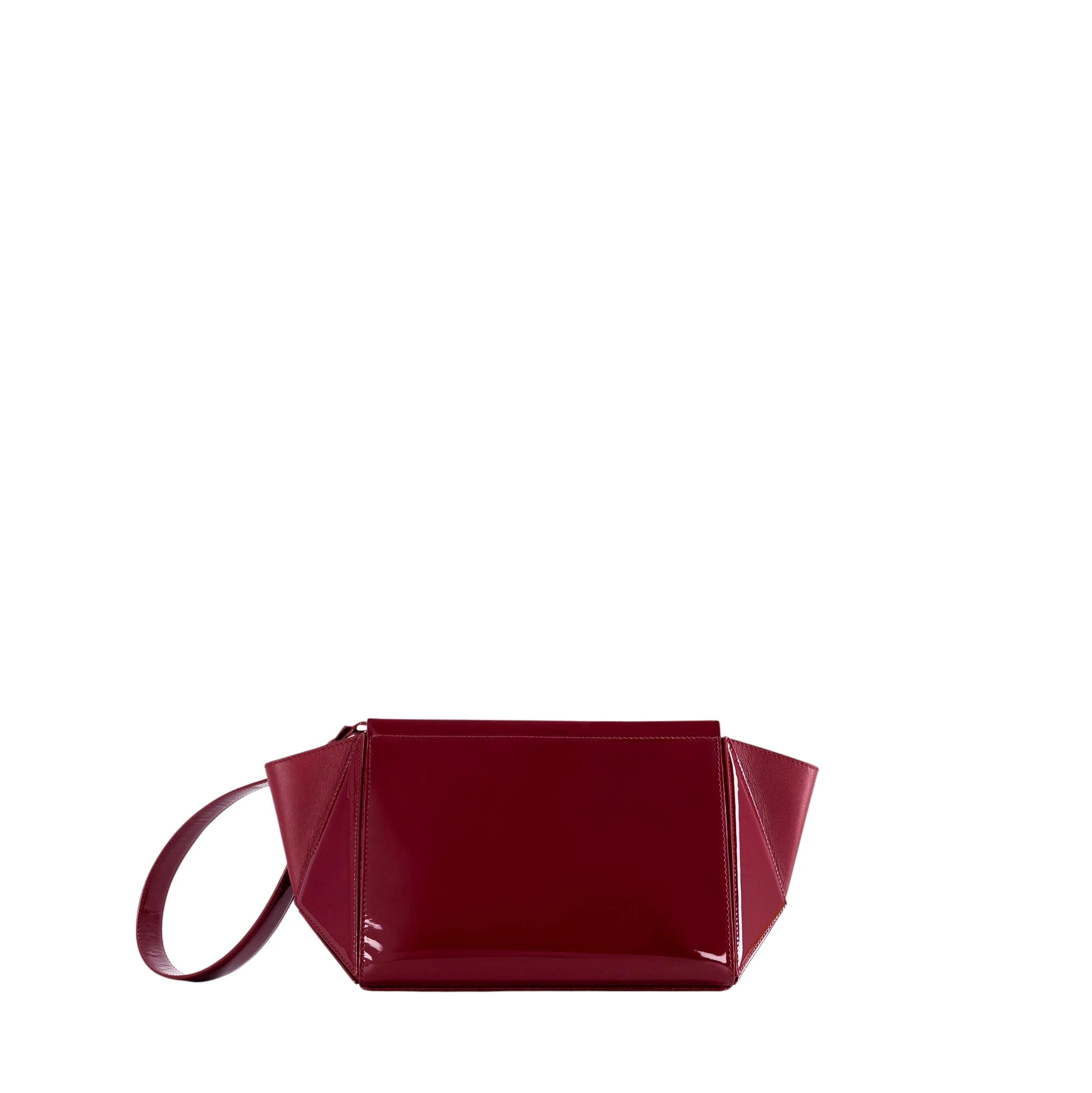 Mlouye-Medium-Triangle-Pouch-Patent-Bordeaux94631_nobg Medium Triangle Pouch - Patent Bordeaux Wallets & Purses - Image 1