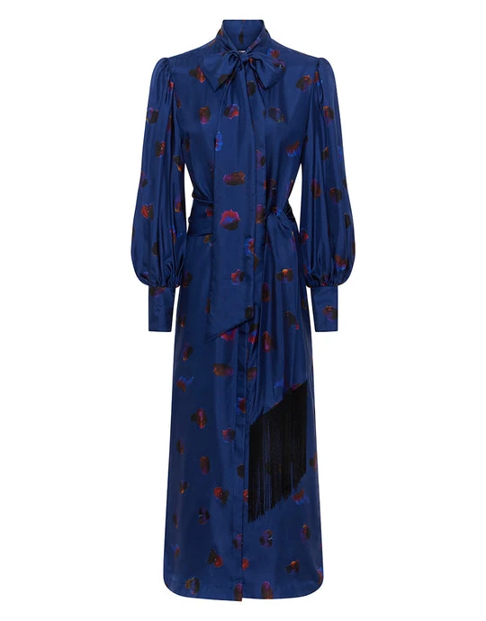 Borgo de Nor Dakota Twill Midi Dress - Petal Cloud Navy Borgo de Nor