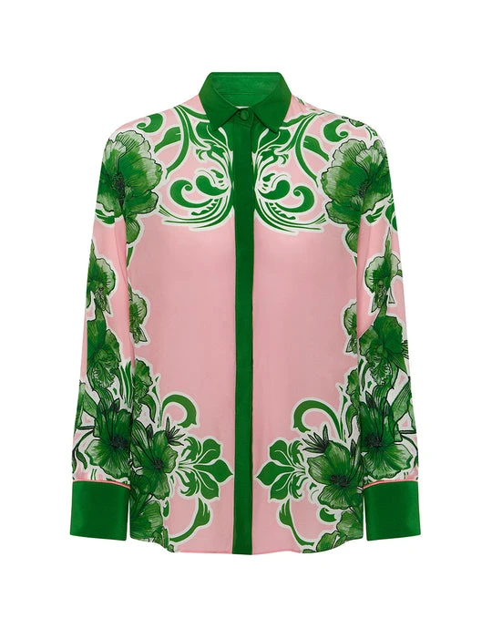 Borgo de Nor Nova Crepe Shirt - Antigua Green Borgo de Nor