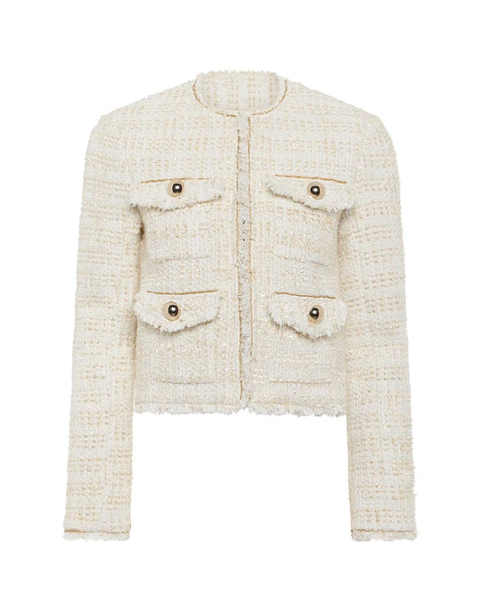 Borgo de Nor Venetia Tweed Jacket - Cream Borgo de Nor