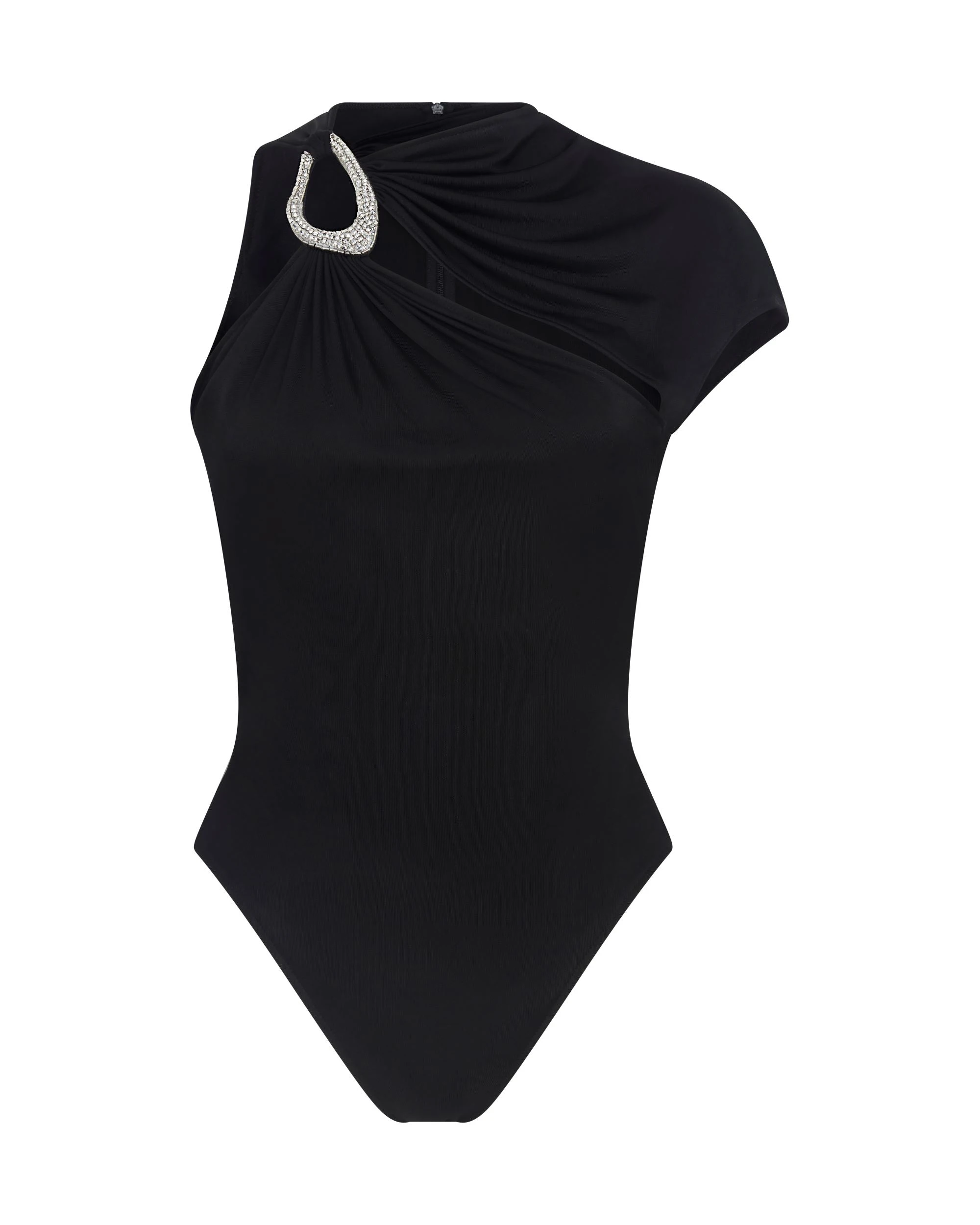 David Koma Crystal Buckle And Jersey Bodysuit David Koma Crystal Buckle And Jersey Bodysuit
