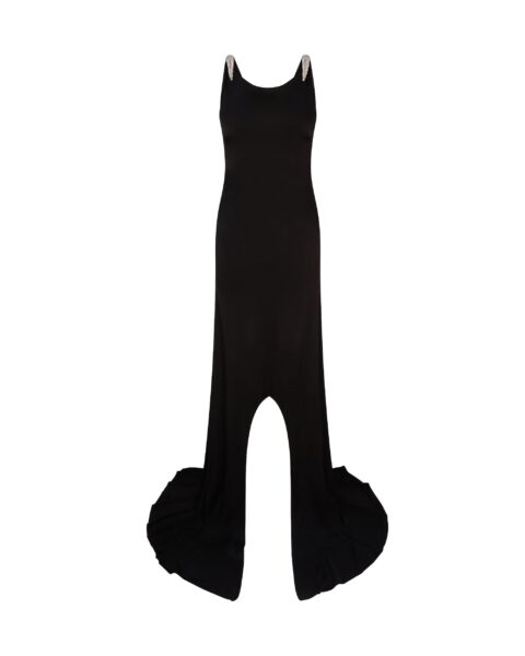 David Koma Crystal Claw Detail Asymmetric Hem Gown
