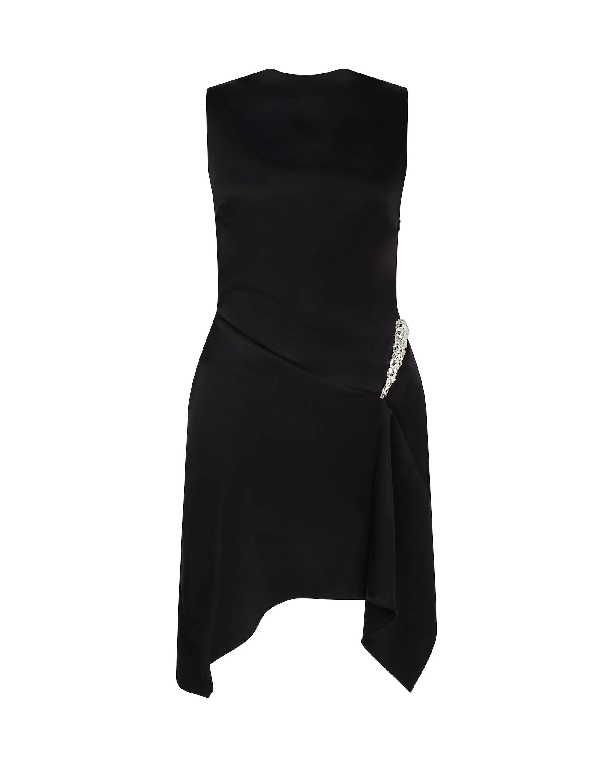 David Koma Crystal Claw Detail Sleeveless Dress In Black David Koma Crystal Claw Detail Sleeveless Dress In Black