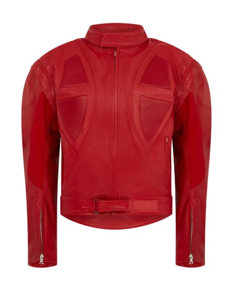 David Koma Leather Biker Jacket In Red