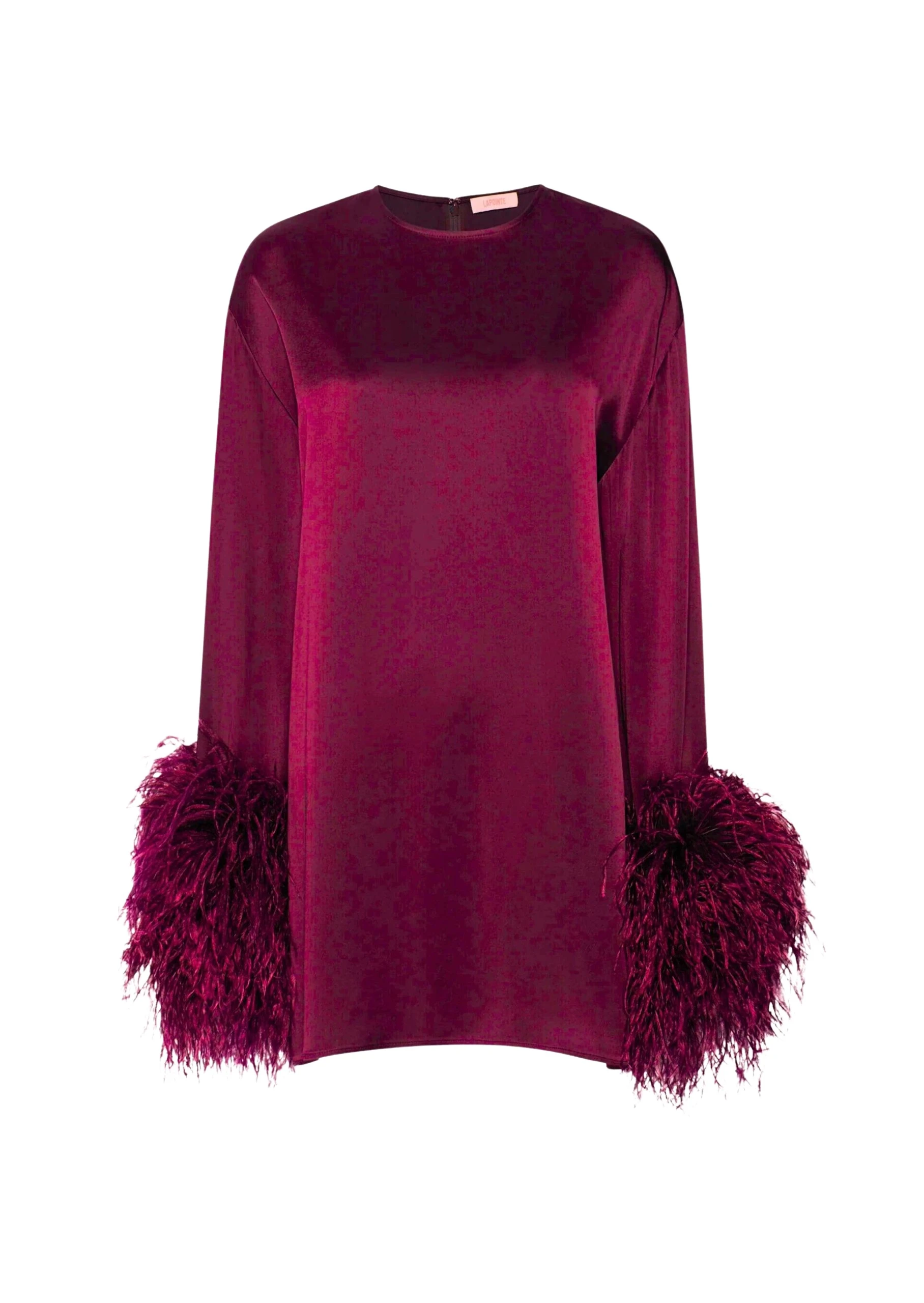 Lapointe-Satin-Shift-Dress-With-Feathers-scaled32335_nobg Lapointe Dresses luxury Clothing from Luxury Handbags Marketplace