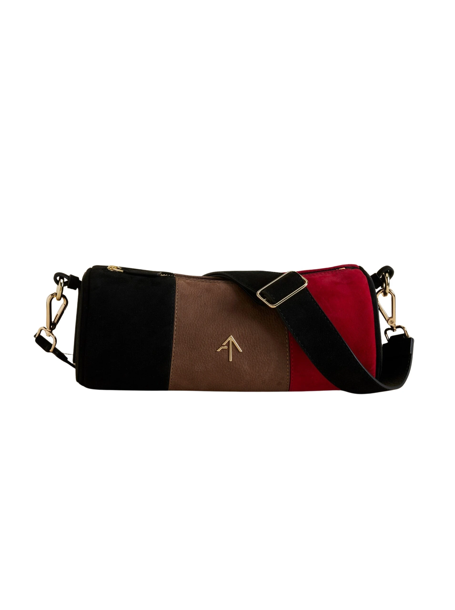 Manu-Atelier-Cylinder-Black-Suede-Taupe-Nubuck-Red-Soft-scaled51355_nobg Manu Atelier Cylinder Black Suede & Taupe Nubuck & Red Soft luxury Bags from Luxury Handbags Marketplace
