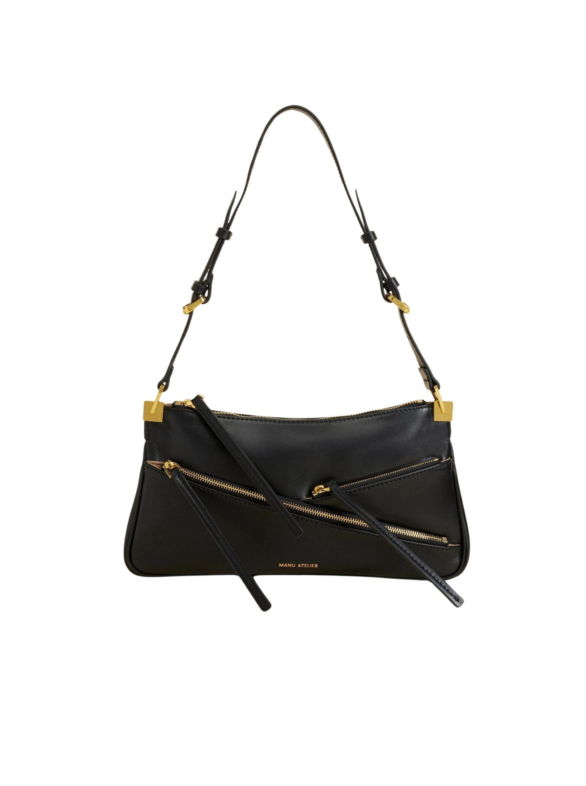 Manu-Atelier-Three-Zipped-Baguette-Black-Soft-scaled42254_nobg Manu Atelier Three Zipped Baguette Black Soft luxury Bags from Luxury Handbags Marketplace