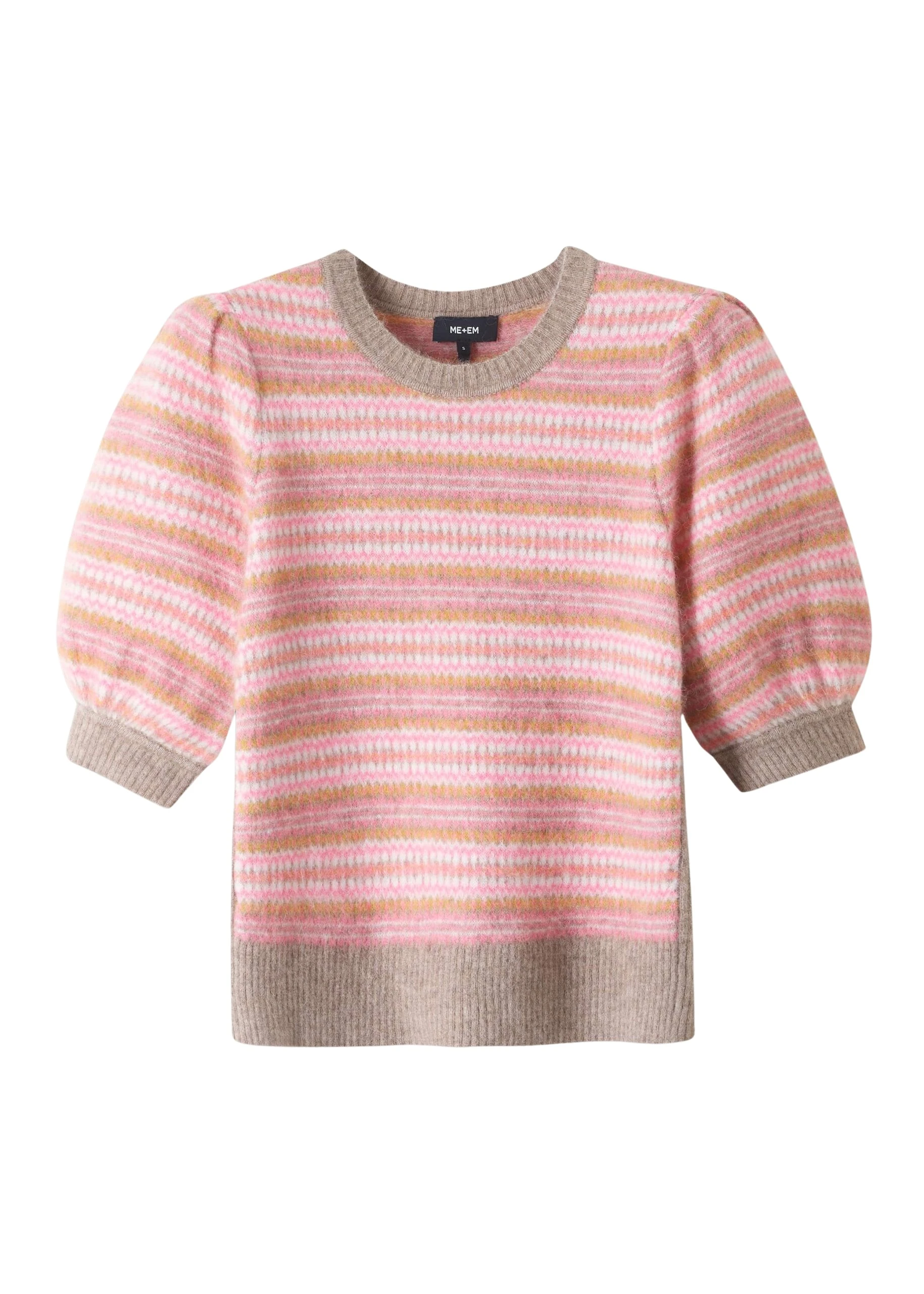 Me-and-Em-Fair-Isle-Jacquard-Pouf-Sleeve-Tee-scaled58309_nobg Me and Em Knitwear luxury Clothing from Luxury Handbags Marketplace