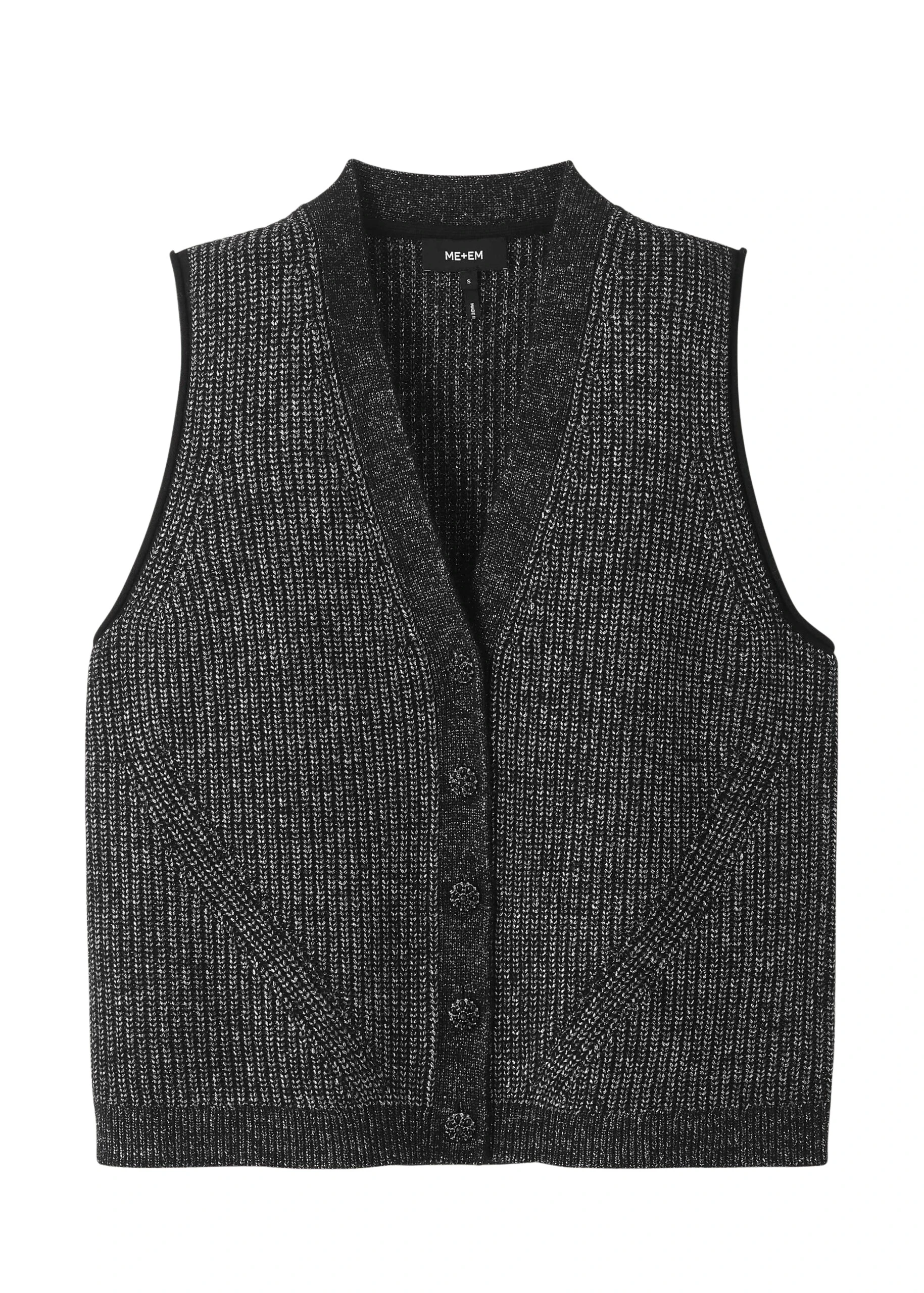 Me-and-Em-Metallic-Button-Detail-Sweater-Vest-scaled18303_nobg Me and Em Knitwear luxury Cardigan from Luxury Handbags Marketplace