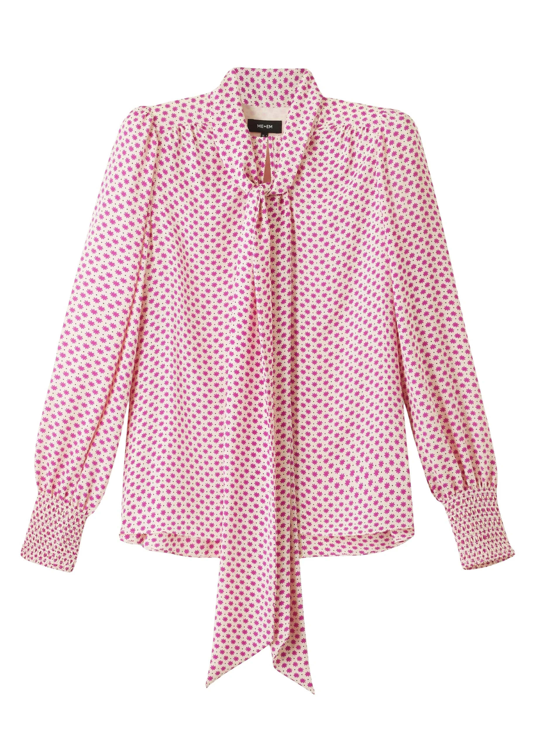 Me-and-Em-Silk-Daisy-Polka-Dot-Print-Pussybow-Blouse-scaled32717_nobg Me and Em Tops luxury Clothing from Luxury Handbags Marketplace