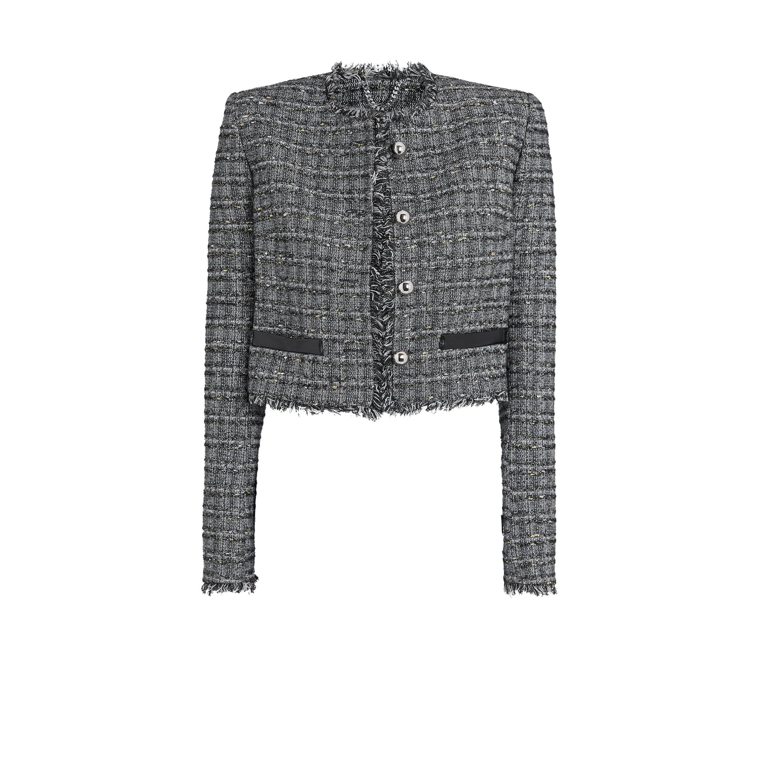 Safiyaa-Amelia-Metallic-Greyscale-Jacket69122_nobg Safiyaa Clothing luxury Clothing from Luxury Handbags Marketplace