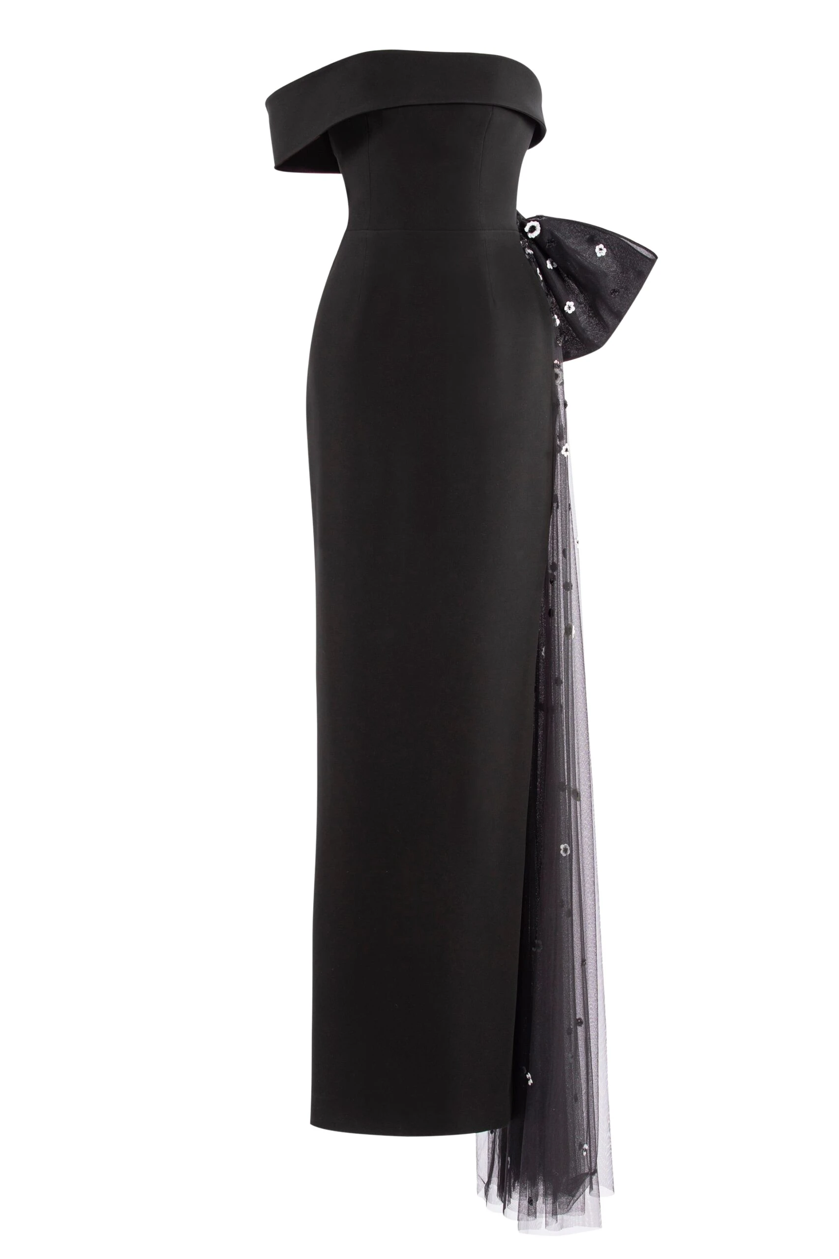 Saiid-Kobeisy-Crepe-off-shoulder-dress-with-a-tulle-bow-and-tail-on-the-back-scaled17993_nobg Saiid Kobeisy Dresses luxury Clothing from Luxury Handbags Marketplace