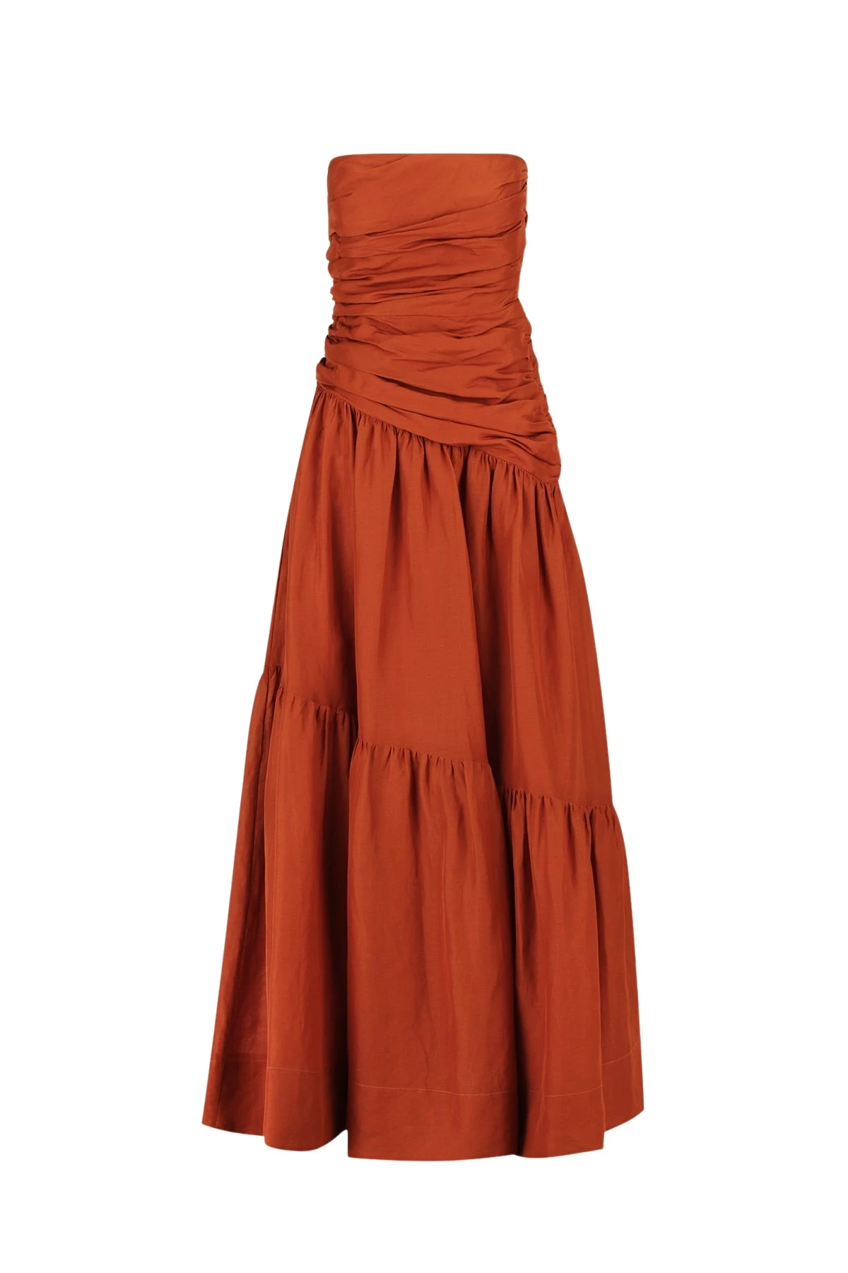 Shona-Joy-Celeste-Strapless-Tiered-Maxi-Dress-Rust14776_nobg Shona Joy Brown Dress luxury Clothing from Luxury Handbags Marketplace