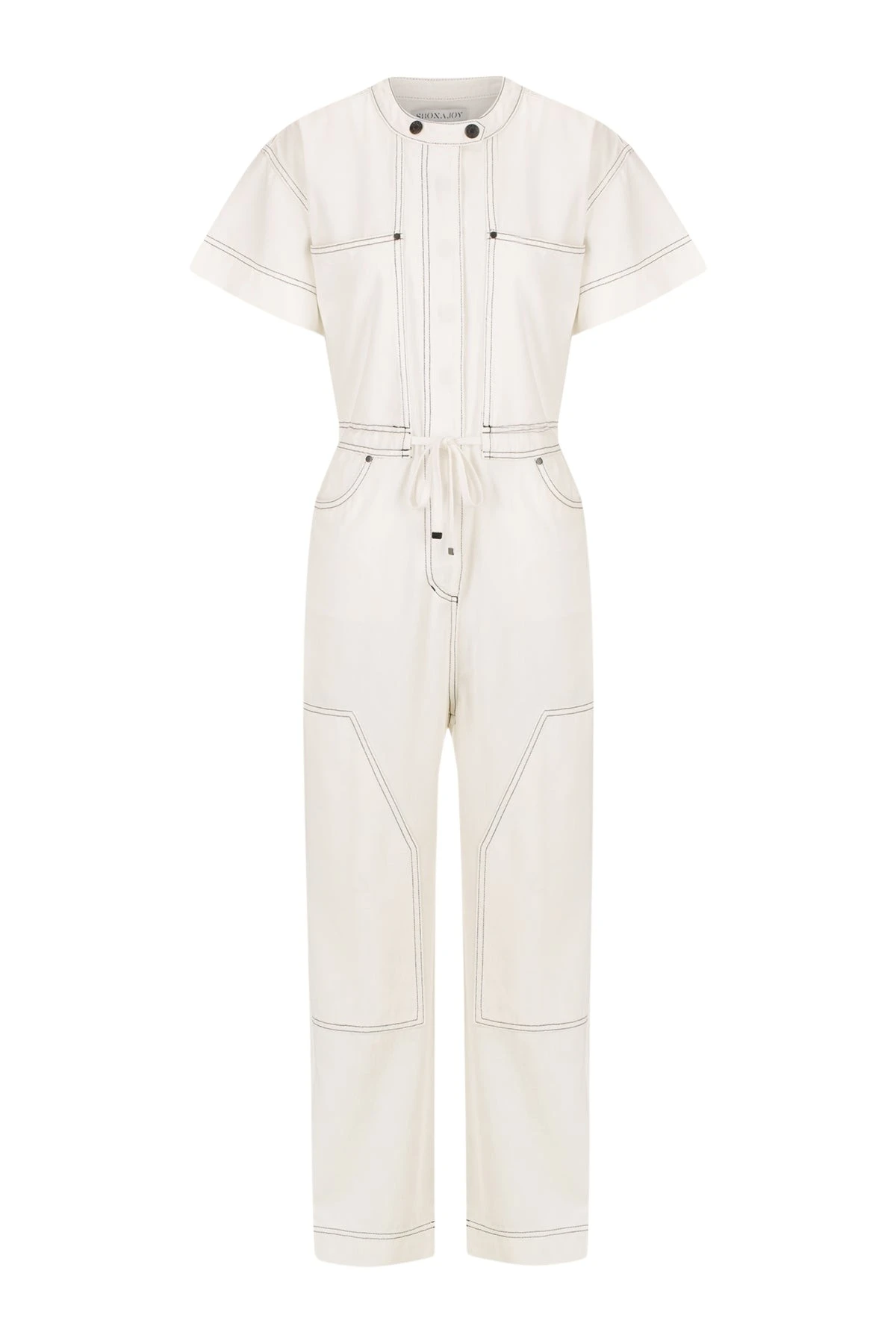 Shona-Joy-Hana-Short-Sleeve-Boiler-Suit68821_nobg Shona Joy Ivory Short luxury Clothing from Luxury Handbags Marketplace