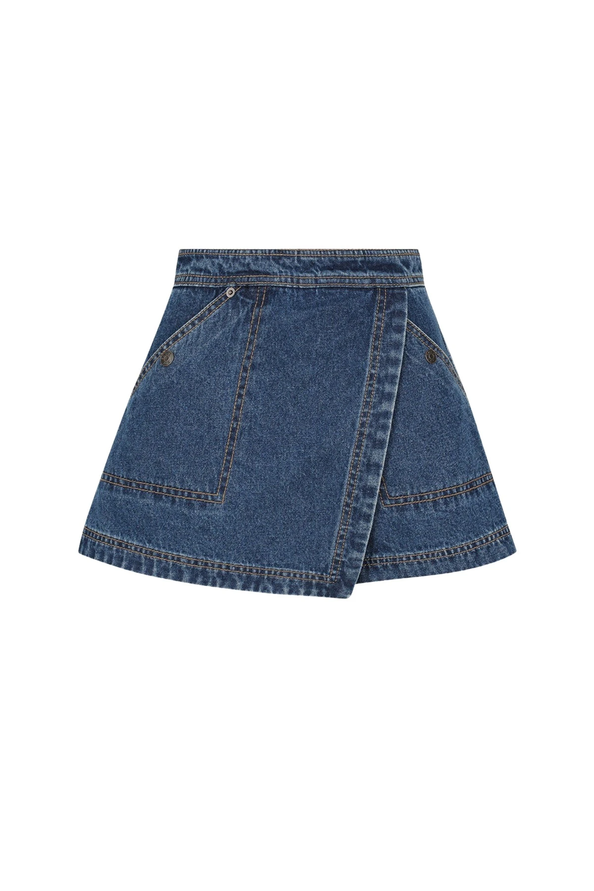 Shona-Joy-Raquel-Wrap-Detail-Skort86393_nobg Shona Joy Blue Short luxury Clothing from Luxury Handbags Marketplace