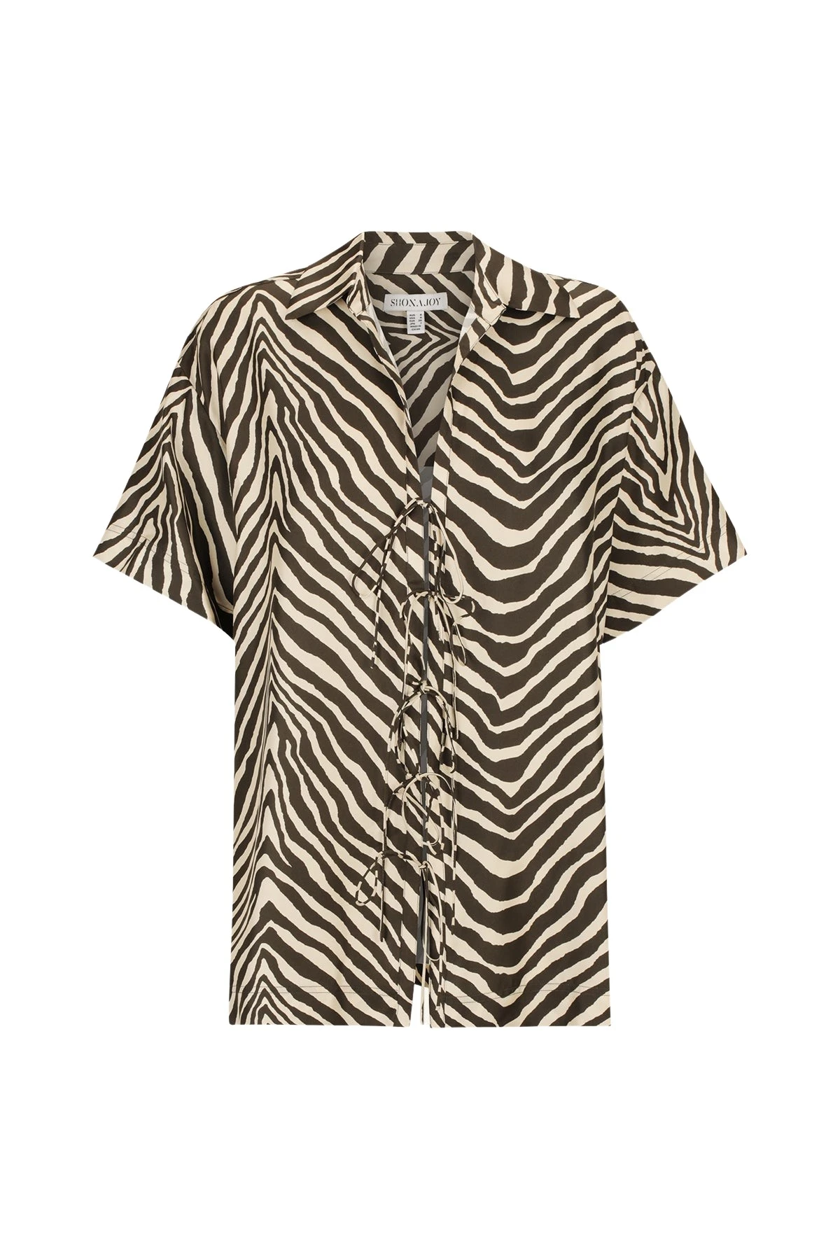 Shona-Joy-Sana-Silk-Short-Sleeve-Tie-Shirt21917_nobg Shona Joy Multicolour Dress luxury Clothing from Luxury Handbags Marketplace