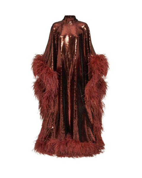 Brown Feather Dress luxury Clothing from  Luxury Handbags Marketplace