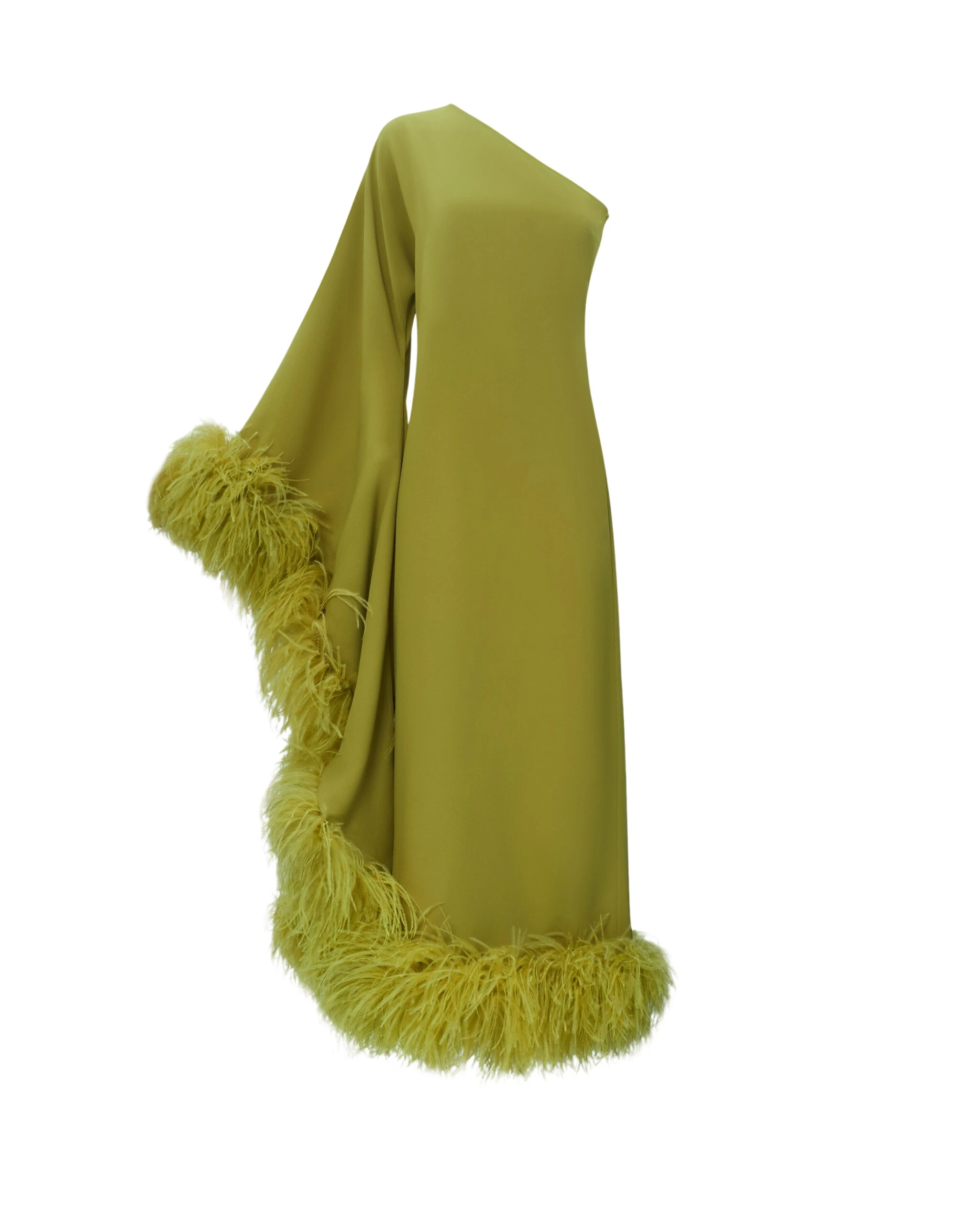 Taller-Marmo-Feathered-Balear-Dress-In-Citron-scaled53069_nobg Orange Feather Dress luxury Clothing from Luxury Handbags Marketplace