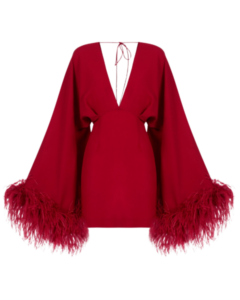 Red Feather Dress luxury Clothing from  Luxury Handbags Marketplace
