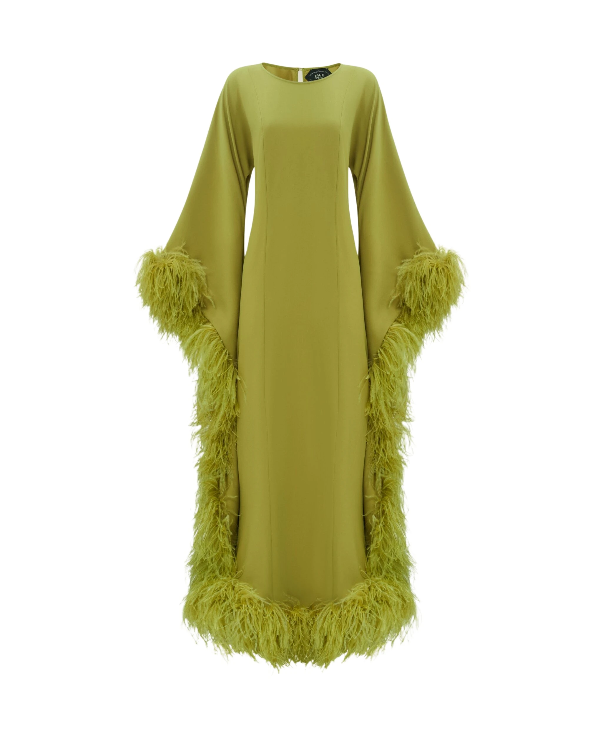 Taller-Marmo-Feathered-Moonbar-Kaftan-In-Citron-scaled22562_nobg Orange Feather Dress luxury Clothing from Luxury Handbags Marketplace