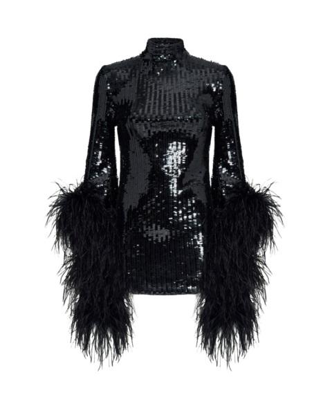 Black Feather Dress luxury Clothing from  Luxury Handbags Marketplace