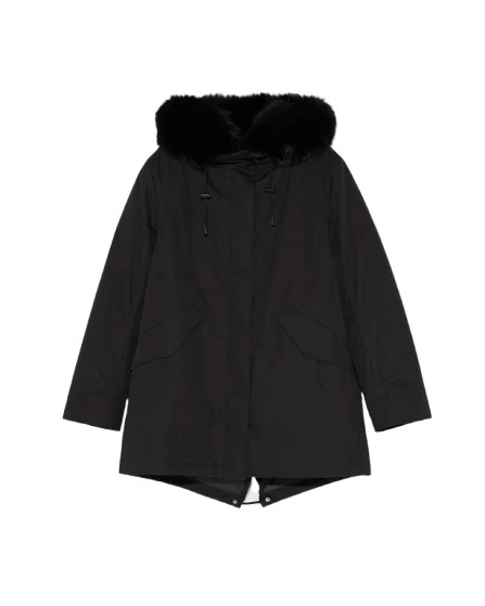 Yves-Salomon-Short-Parka-In-Waterproof-Cotton-Blend-With-Fox-And-Rabbit-Fur65848_nobg Yves Salomon Parka luxury Clothing from Luxury Handbags Marketplace
