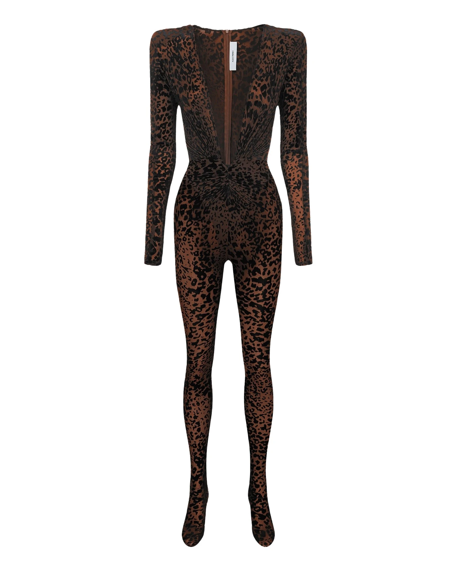Alex-Perry-Long-Sleeve-V-Catsuit-in-Leopard-Burnout73091_nobg Alex Perry Bodysuit luxury Bodysuit from Luxury Handbags Marketplace