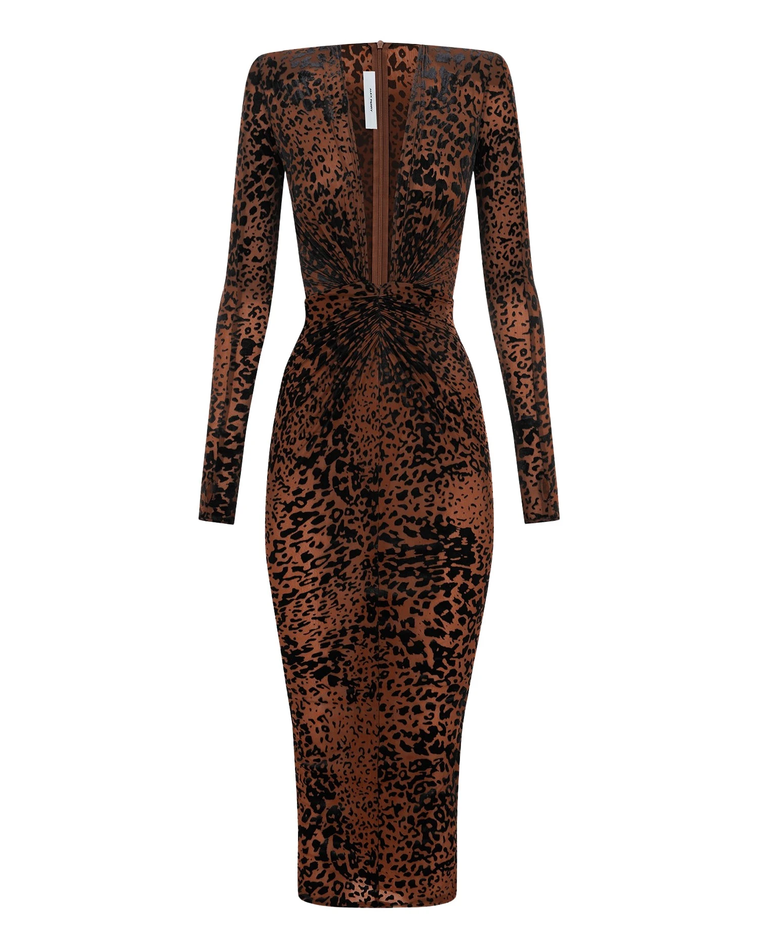 Alex-Perry-Long-Sleeve-V-Dress-in-Leopard-Burnout98025_nobg Alex Perry Dresses luxury Clothing from Luxury Handbags Marketplace