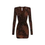 Alex-Perry-Long-Sleeve-V-Mini-Dress-in-Leopard-Burnout63279_nobg Alex Perry Dresses luxury Clothing from Luxury Handbags Marketplace